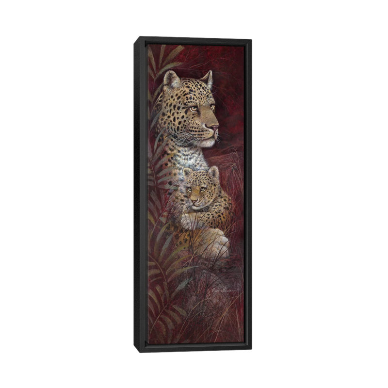 «Maternal Affection», peinture sur toile tendue, H 36 po x l 12 po x P 1,5 po, Toile avec cadre noir