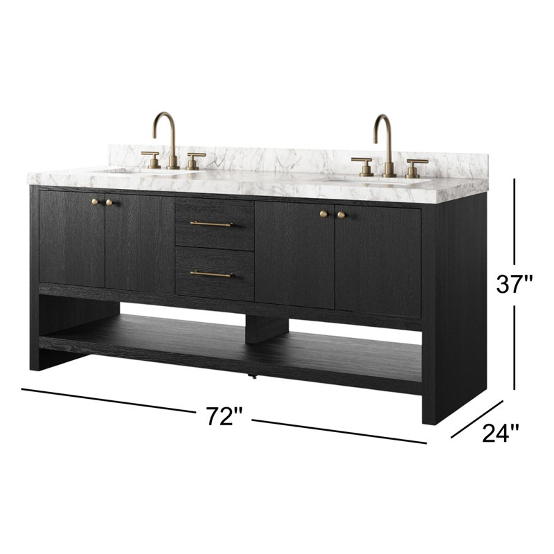 Anthem Double Vanity-Carrara Marble, Black
