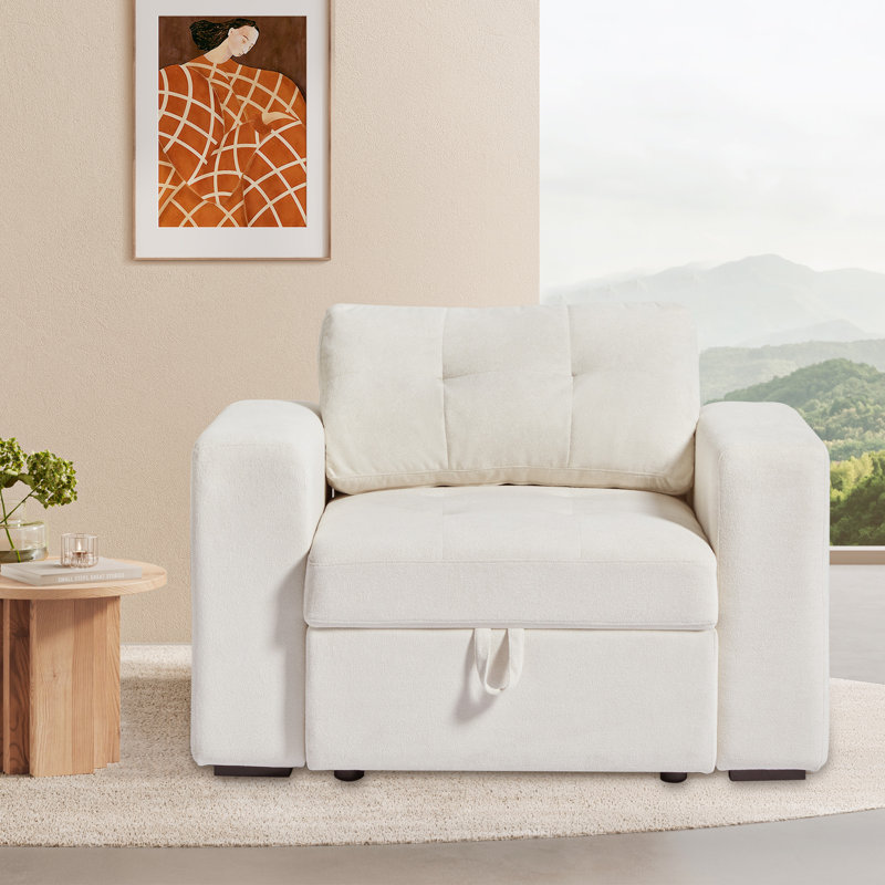 Canapé 46,65 po, Boucle blanc