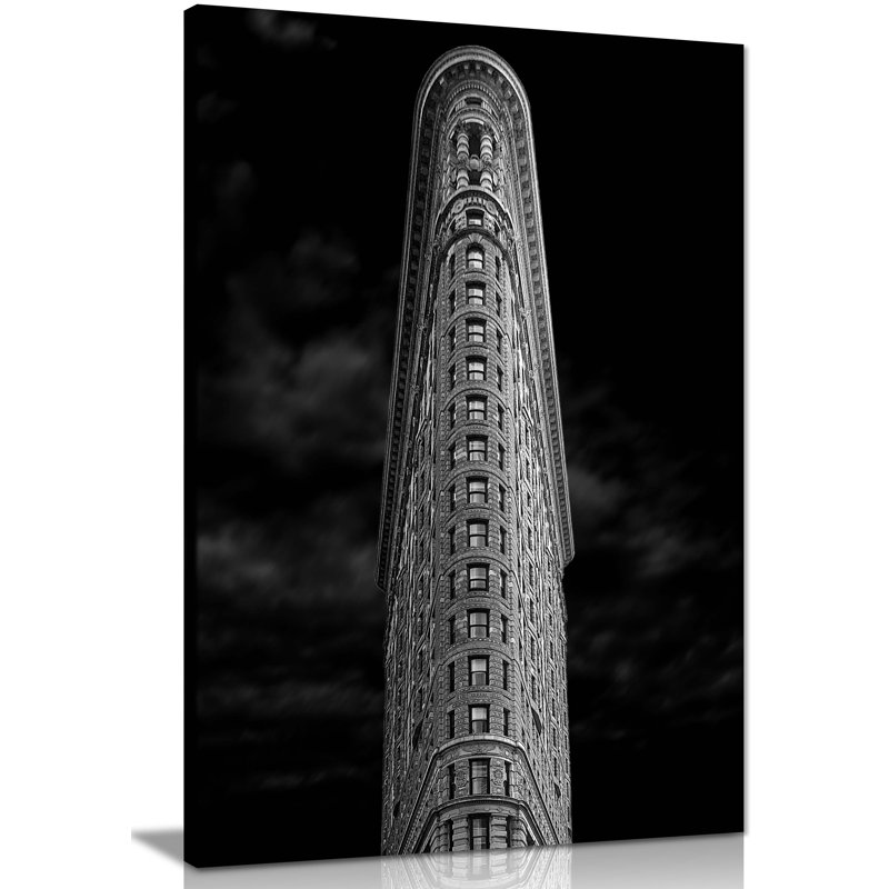 Architectural Tall Building Facade 1 Piece Wrapped Canvas Wall Art, 91cm H x 61cm W x 1.8cm D