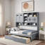 Lit de jour tout-en-un en bois avec 2 tiroirs, armoires et tablettes-323349043-323349053