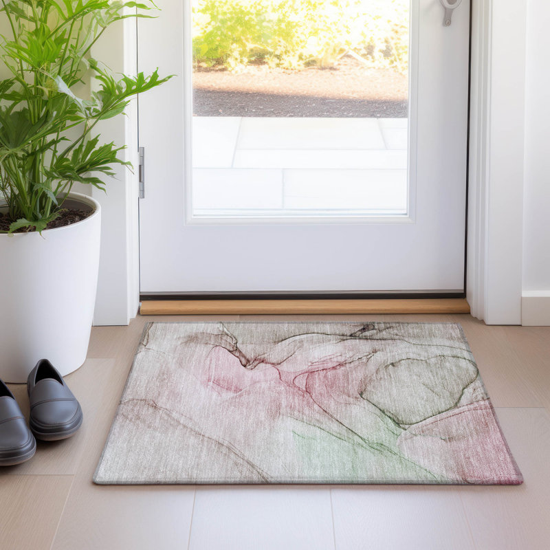 Alfonzo Washable Abstract Indoor / Outdoor Rug, Rectangle 1'8" x 2'6"