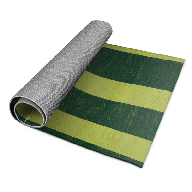 Tapis d'intérieur et d'extérieur à carreaux vert, Rectangulaire 3 pi x 5 pi