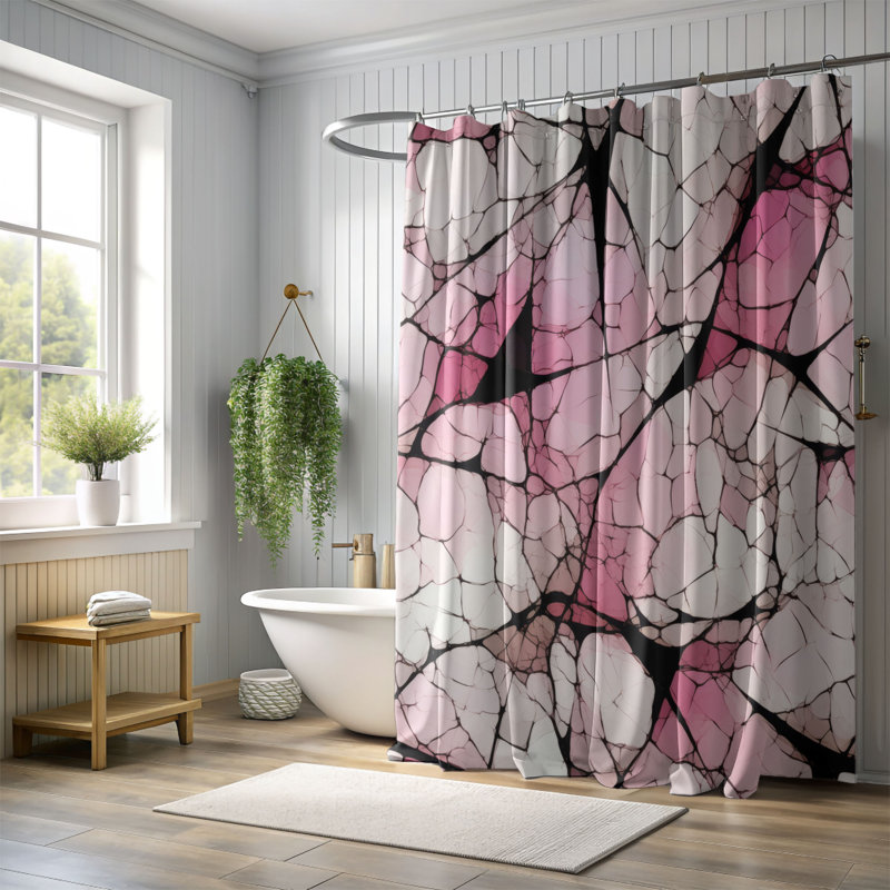 Rose cassé - Rideau de douche Premium, H 74 po x l 71 po