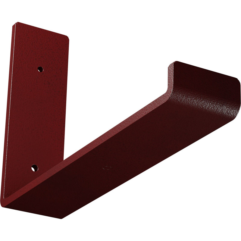 Support de tablette en acier, Rouge vif martelé, H 5 po x l 2 po x P 10 po