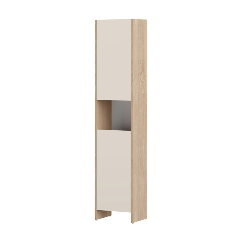 Biarritz Linen Cabinet, Natural Oak / Light Beige