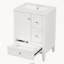 Meuble-lavabo autoportant de 24 po avec comptoir d'évier, armoire en bois massif et panneau de fibres à densité moyenne avec tablettes de rangement, plateau en céramique, blanc