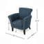 Fauteuil club de luxe en tissu - Design incurvé élégant, garniture cloutée, pieds en bois de bouleau