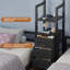 Triple lit superposé simple avec maison, 4 tiroirs de rangement, station de charge et lumières à DEL, lit superposé en métal avec barrière de sécurité de H 13,4 po, rideau de jeu, lit en forme de maison de bricolage-1245849270