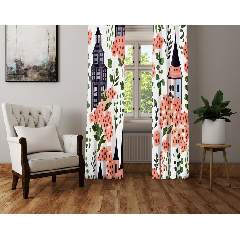 Paire de rideaux semi-transparents en polyester Deeneen, L 20 po x L 52 po