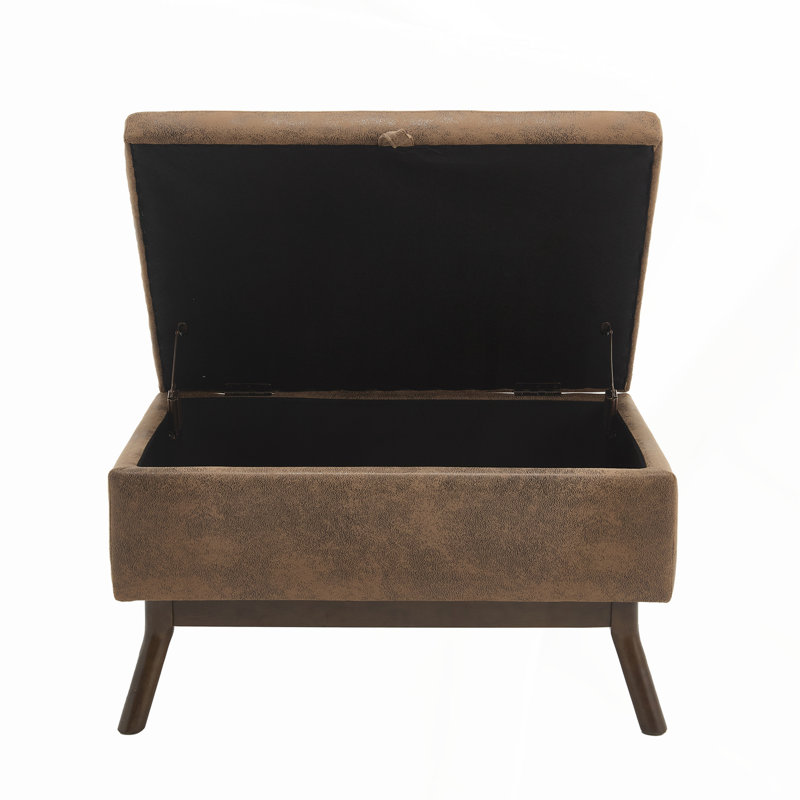 Banc de rangement Mid-Century, Tissu café
