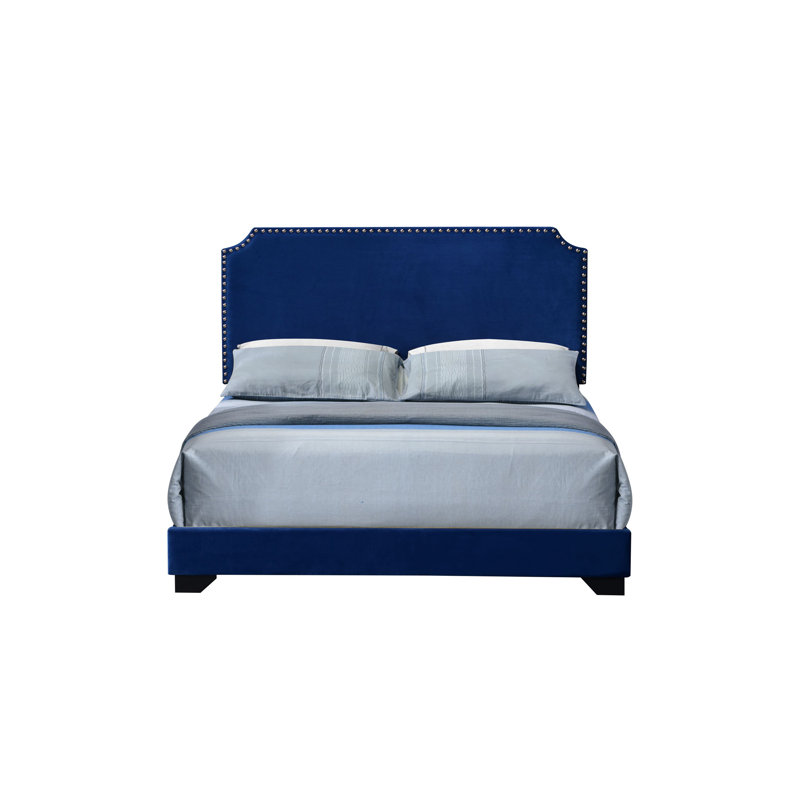 Grand lit en velours bleu Haemon