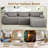 Boneless Chifley L-Shaped Modular Sectional, Cloud Couch with 1 Ottoman-120773658
