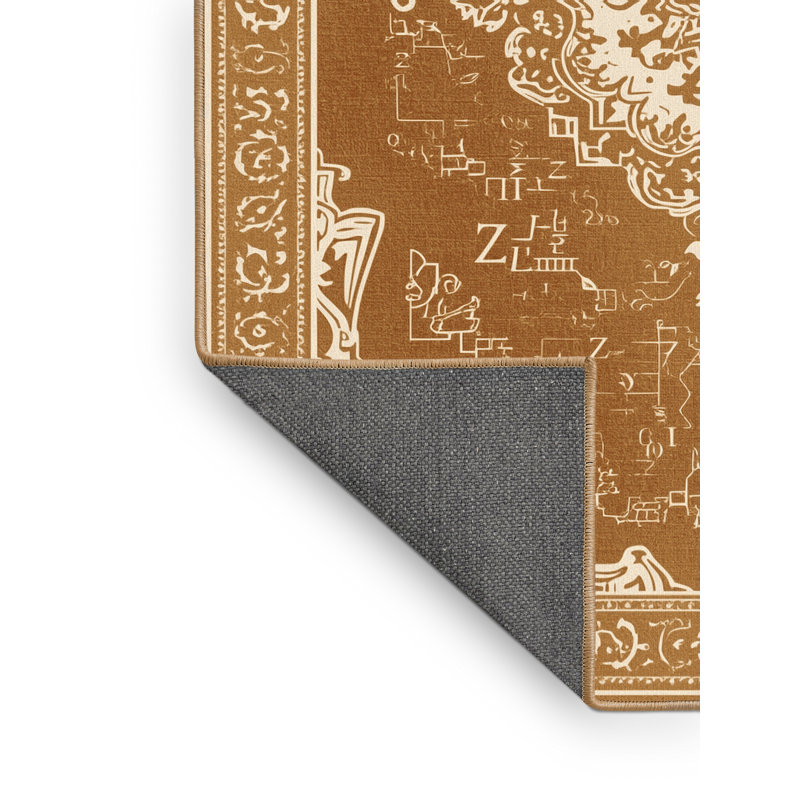 Soft Plush Cadwall Blackboard Math Problems Classic Oriental Area Rug in Brown – LightBrown Binding, 8x12
