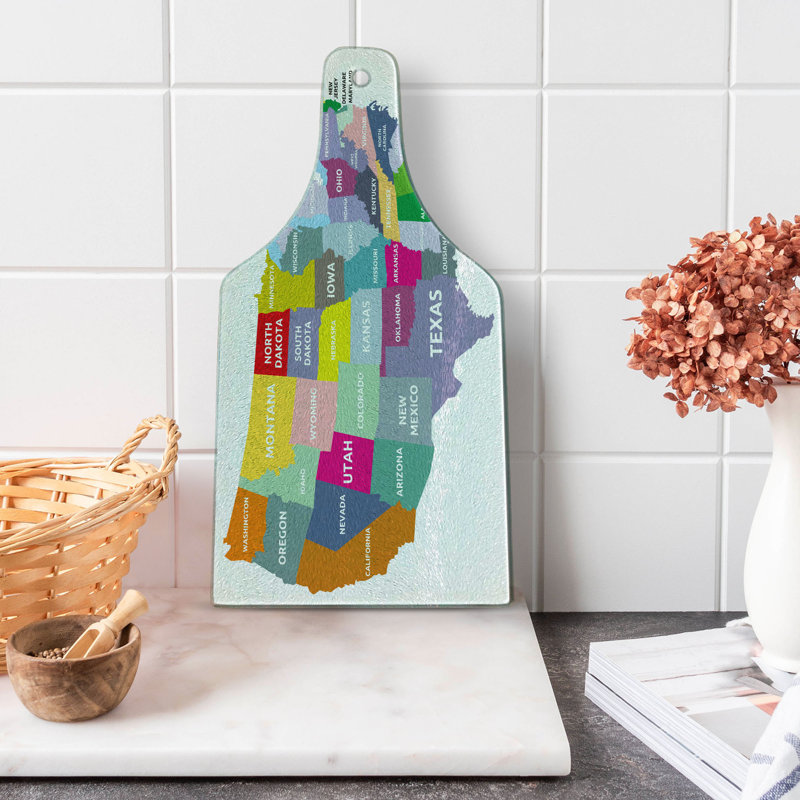 Multicolore, planche à découper en verre trempé Ambesonne