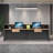 78.74-Inch Vintage Front Desk with Lockable Drawers, Perfect for Reception or Computer Use