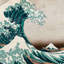 « the great wave » par katsushika hokusai,, reproduction d’art encadrée en vert et brun-1177721174