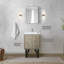 Rustique 24 po Large meuble-lavabo, comptoir en quartz blanc, robinet en or rose avec poignée simple et comptoir de salle de bain 18 miroirs avec levier