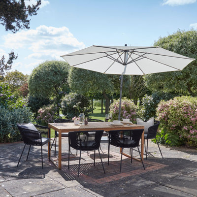 6 - Person Acacia Patio Dining Set with Rectangular Table