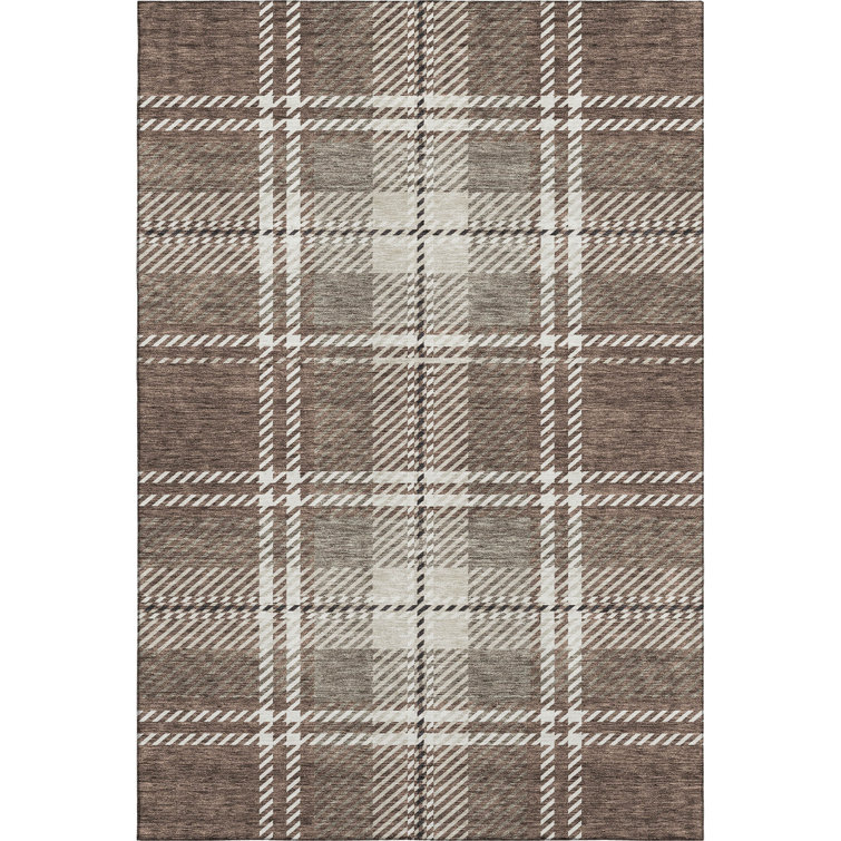 Premium Machine Washable Prisco Brown Rug