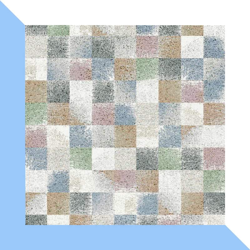 Beom Chequered Area Rug, Square 200cm