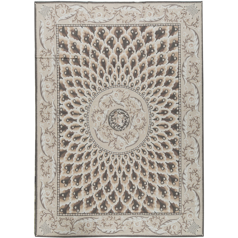 Hand-Knotted High-Quality Brown and Beige Area Rug