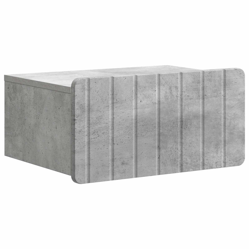 49 cm W Bedside Table, Concrete Grey