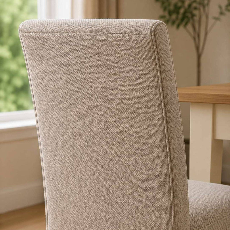 46cm H Polyester Upholstered Full Back Side Chair in Cream