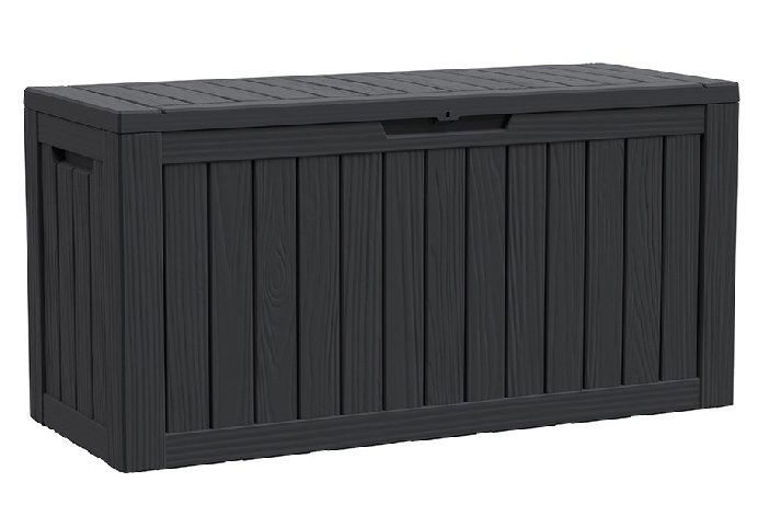 360L Lockable Waterproof Resin Outdoor Storage Box, Black