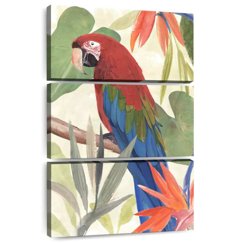 Brampt Tropical Parrot Composition III, 50" H x 32" W