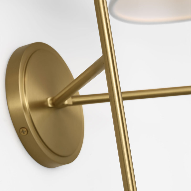 Chapman & Myers Ridgewood Bathroom Bedroom Wall Fixture With White Linen Shade, 14.25" H x 19" W x 9.375" D, Burnished Brass