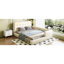Grand lit plateforme tapissier avec 2 lampes de lecture, blanc