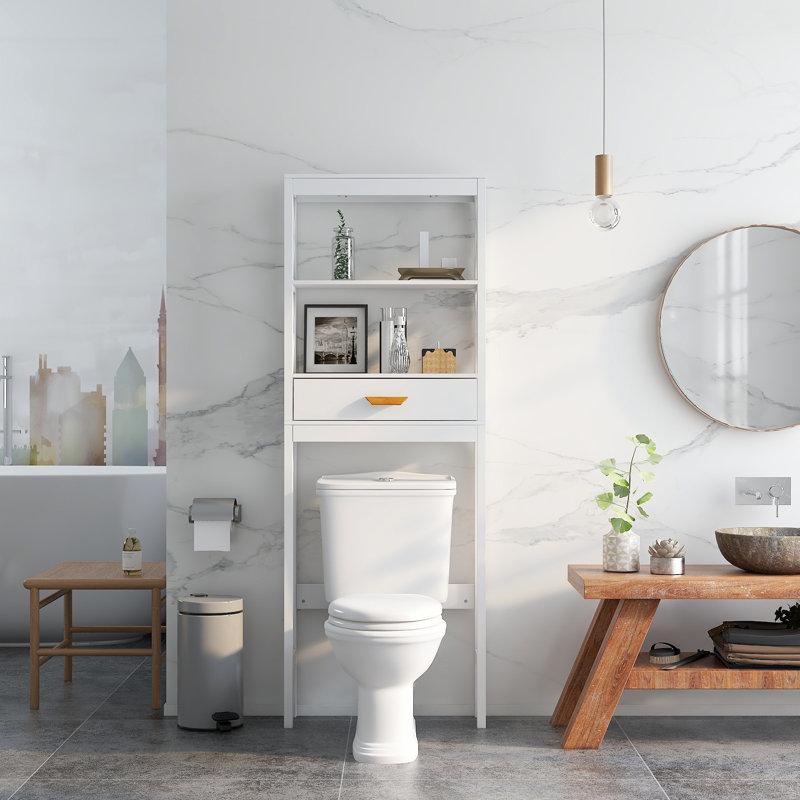 Armoire de rangement au-dessus de la toilette