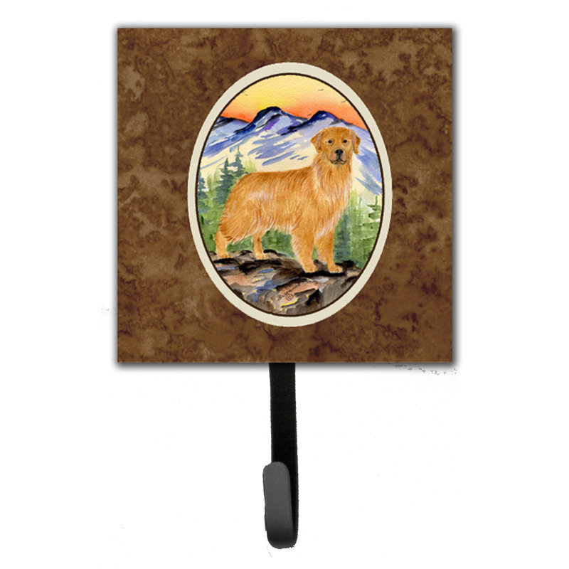 Porte-laisse et crochet mural golden retriever