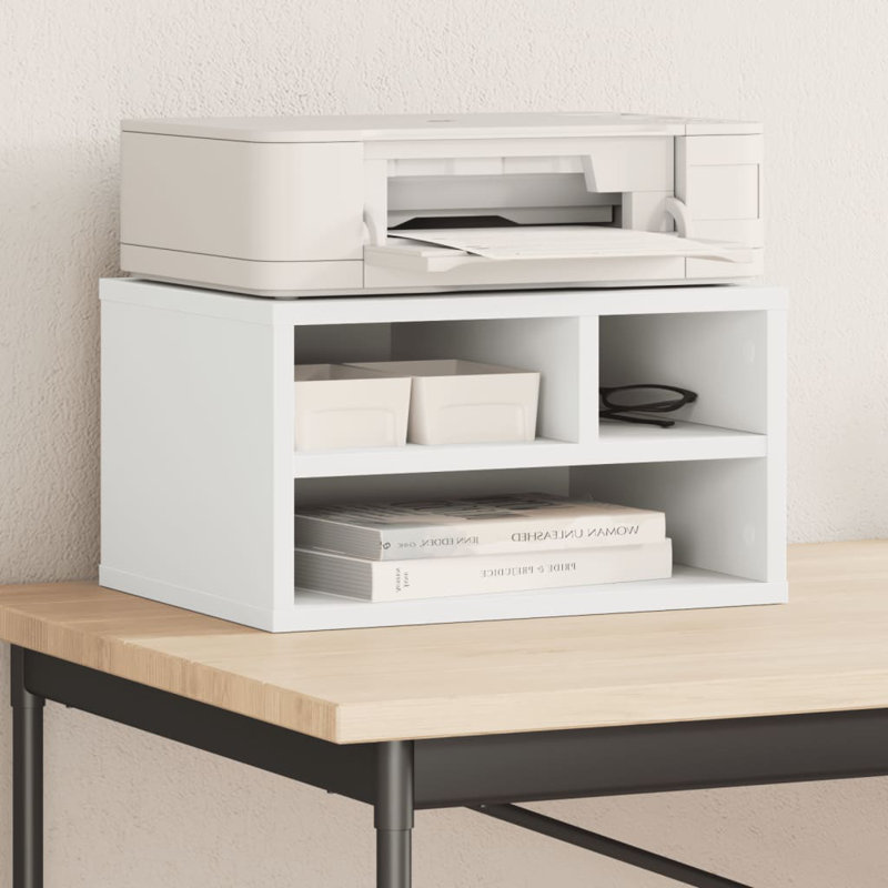 22.5cm H Printer Stand, 22.5cm H x 40cm W x 32cm D, White