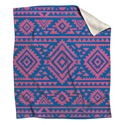 Couvertures à motif tribal rose et bleu