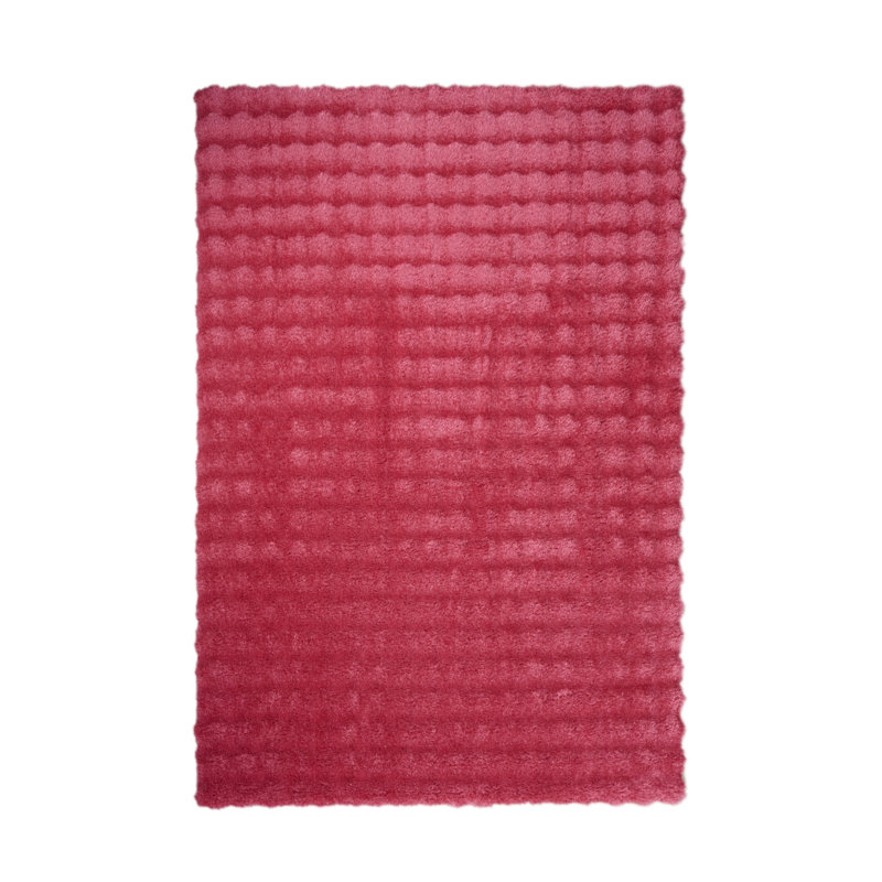 Tapis rose tissé à la main à motif moderne Sunny Collection, Rectangulaire 8 pi x 10 pi