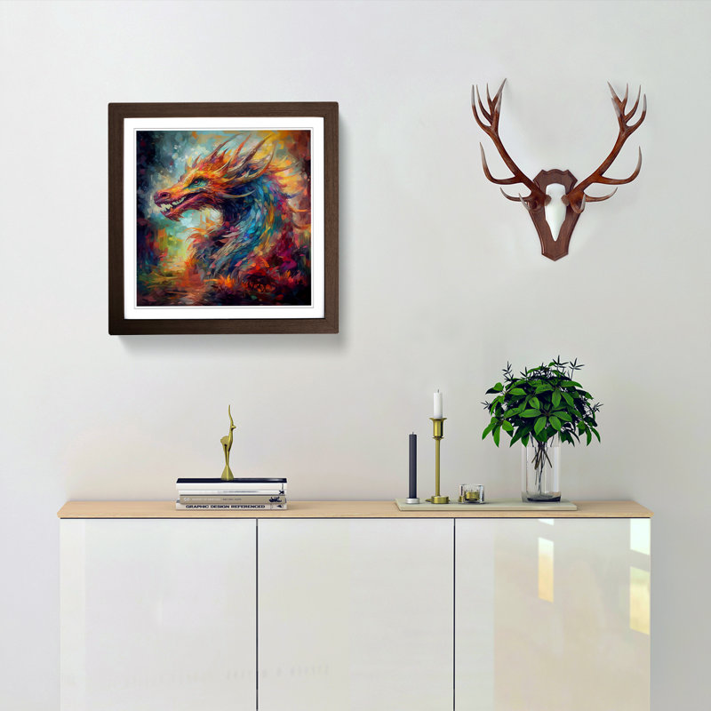 Single Picture Frame Print on Wood, Walnut