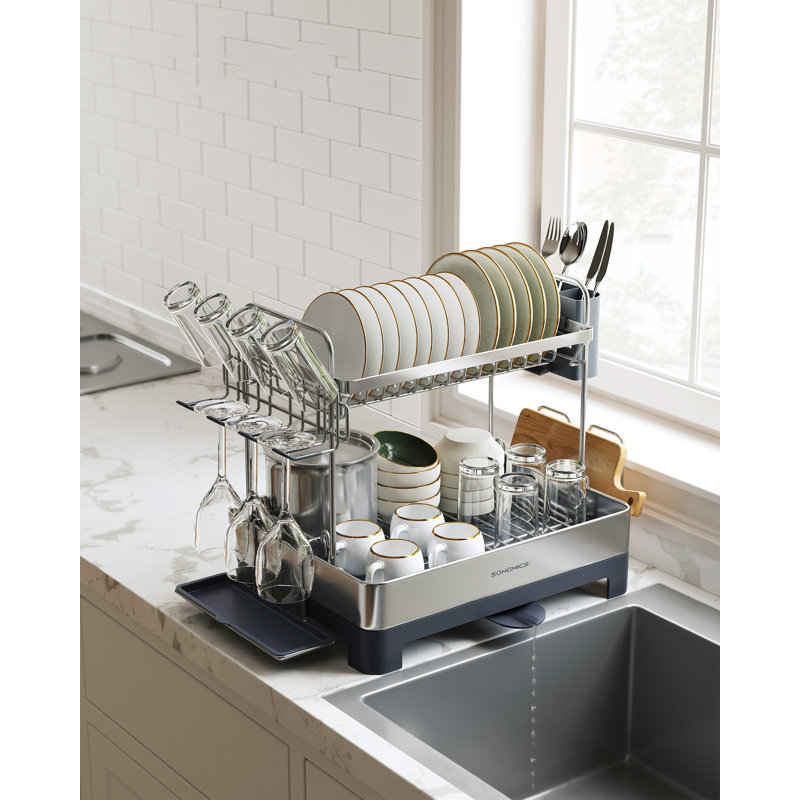 57.1x32x38.5cm Steel Dish Rack, Gray