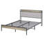 Structure de lit de charge grand, gris, 87,8 po x 61,8 po, 39,2 po - 2 prises de courant et 2 prises de courant, 2 têtes de lit pour le rangement, fabrication robuste avec plaques, glissade, station de coin