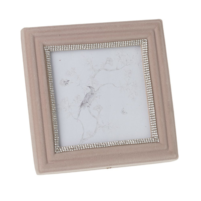Hults Pink Wood Beaded Picture Frame