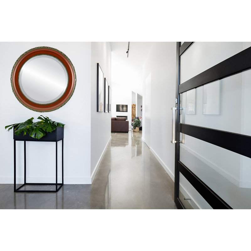 Miroir décoratif biseauté Reposa, 17 po x 17 po, Bois de rose