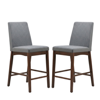 Zemorae 41 In. H Brown Cherry Upholstered Back Counter-Height Chair (Set Of 2)