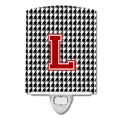 Éclairage de nuit en céramique monogramme houndstooth