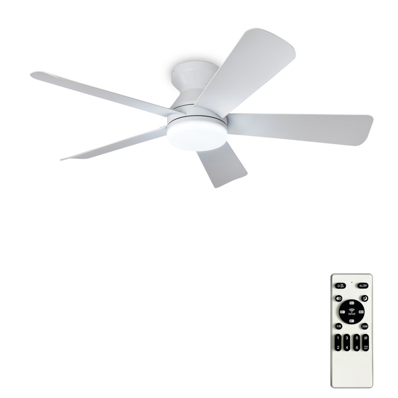 Ventilateur de plafond encastré à profil bas Depuley, Blanc, 42 po de largeur, Blanc
