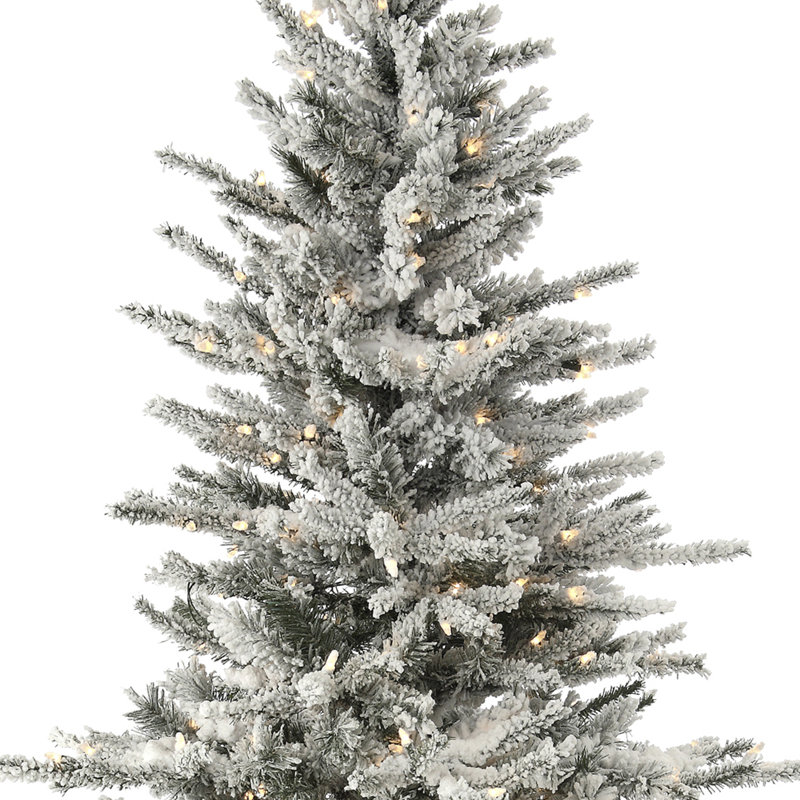 LED Slim Flock Vail Tree, 7.5'