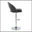 Tabouret de bar réglable avec pivot en métal chromé et similicuir noir avec repose-pieds rond en T - ensemble de 2-69035694-69035698