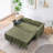 The pull-out and push-in corduroy sofa with dual functions, equipped with a movable tabletop and USB ports, is suitable for use in living rooms and bedrooms.-1127769382