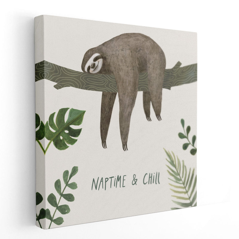 «Sloth Sayings II», reproduction d'art sur toile, H 24 po x l 24 po