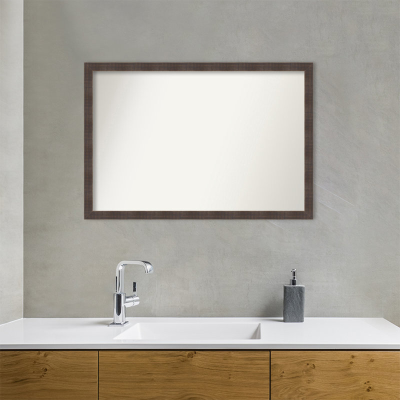 Miroir mural de salle de bain Whiskey Brown Rustic Wood 26,25 x 20,25 po, 26,25 po x 38,25 po
